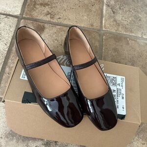 Greta Patent Leather Ballet Flats - Plum - Madewell - NEVER WORN